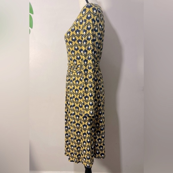 Boden Abigail Jersey Dress in Saffron Navy Yellow Floral size 4 - Picture 11 of 16